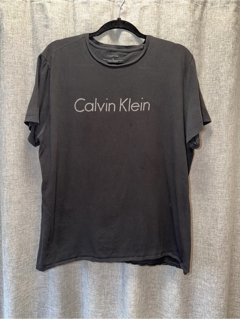 Calvin Klein Men's Black Logo Crew Neck T-Shirt large